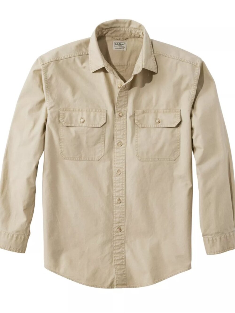 L.L. Men's Sunwashed Canvas Shirt, Traditional Fit